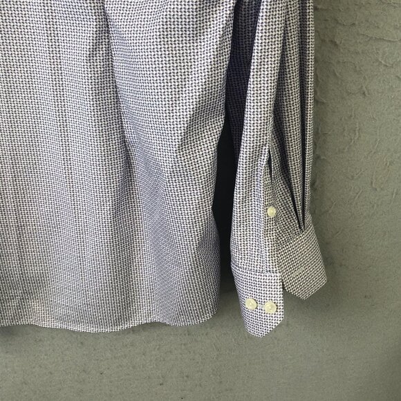 Eton Dress Shirt Mens 17.5 44 Purple White Micro Paisley Contemporary Cotton - Picture 16 of 16